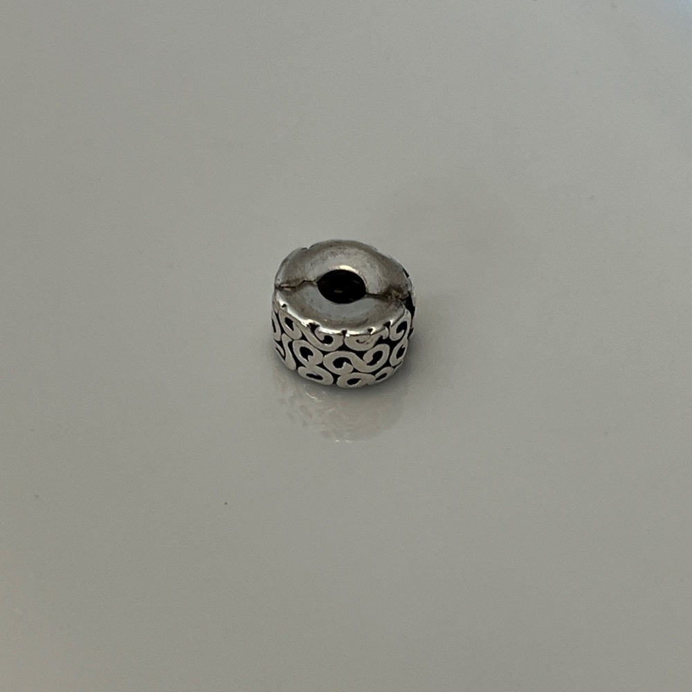 Pandora Silver Stopper with Black Accents